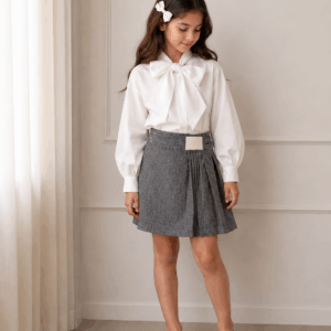 Alternative view of Black linen skirt